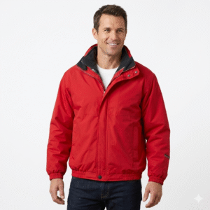 Men's Classic Red Weather-Resistant Bomber Jacket